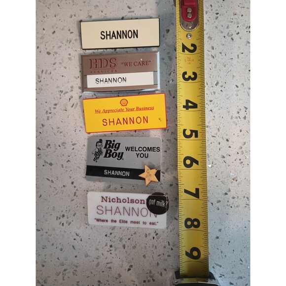 Vtg Restaurant Gas Station Name Tags Shannon Costume Shell Big Boy Got Milk? - Picture 5 of 11